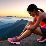 **Image Prompt:** A determined woman lacing up her running shoes at dawn, ready to conquer her personal "inner Schweinehund" (inner laziness). Misty mountain background, symbolizing overcoming challenges. Motivational, vibrant colors.