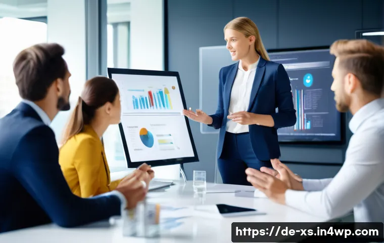 문제해결 중심 접근법으로 고객 신뢰 구축하기 - A professional business meeting scene in a modern German office, featuring diverse colleagues engage...